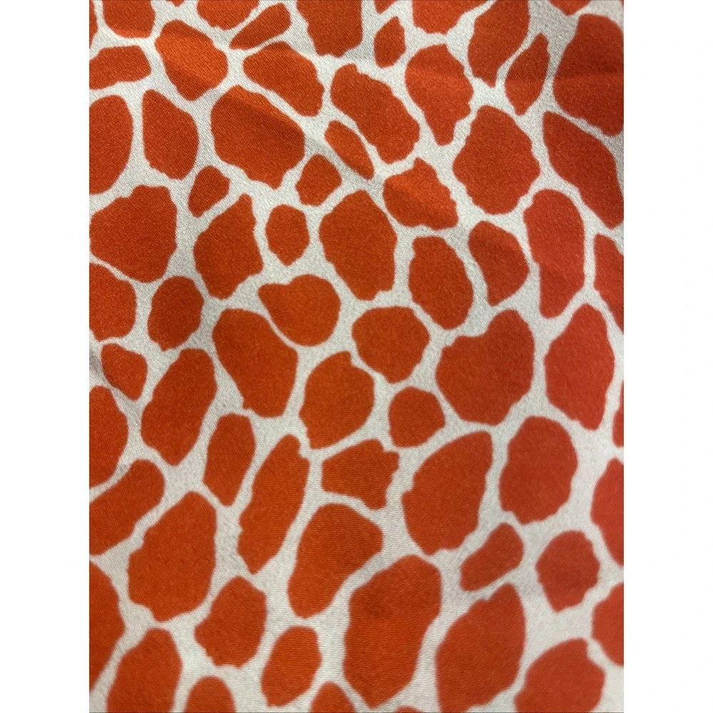 Michael Kors Women's Blouse Large Orange And White Design